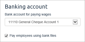 Pay employees using bank files option selected