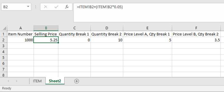 Formula in Excel spreadsheet Formula in Excel spreadsheet