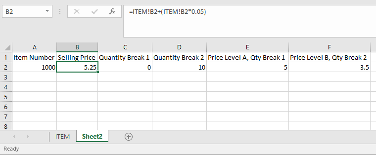 Formula in Excel spreadsheet