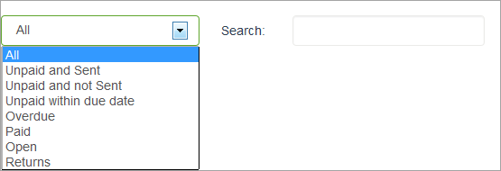 Dropdownlist with options and search field Dropdown list with options and search field