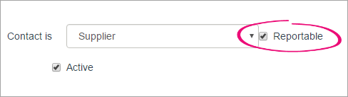 Supplier contact with reportable option selected