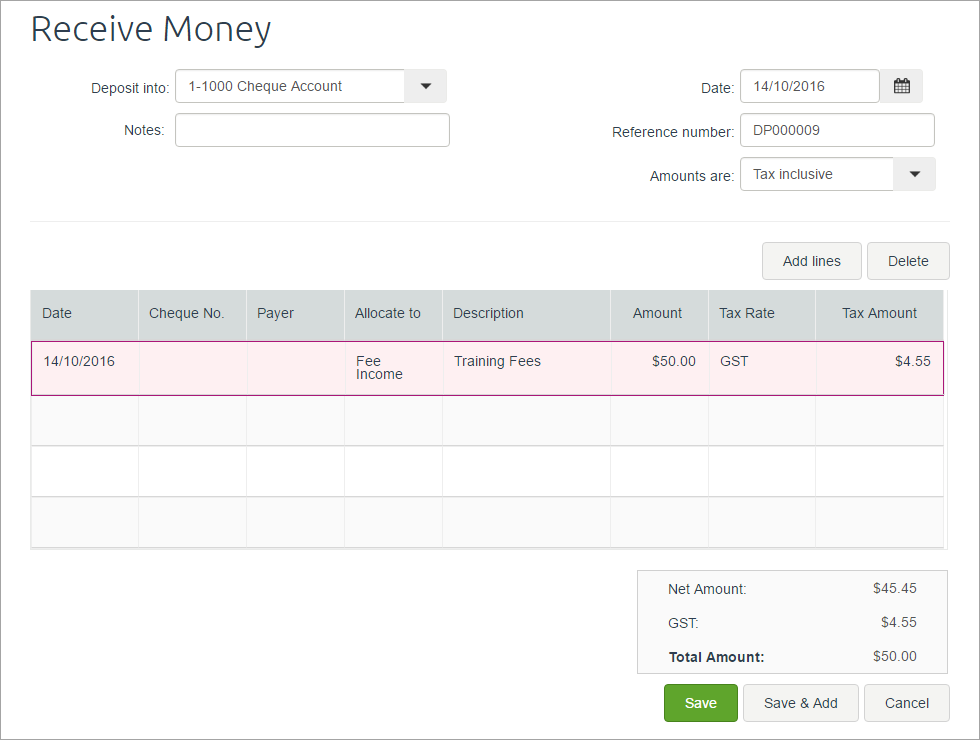 Essentials receive money page Essentials receive money page