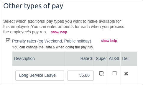 New pay type called long service leave