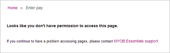 message stating Looks like you don't have permission to access this page