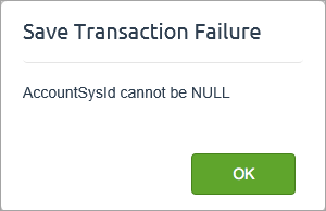 example save transaction failure error example save transaction failure error