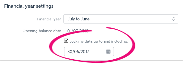 Lock my data option selected with date entered