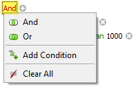 Choose to filter using And or Or conditions