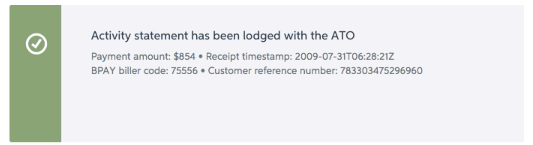 Confirmation received from the ATO Confirmation received from the ATO
