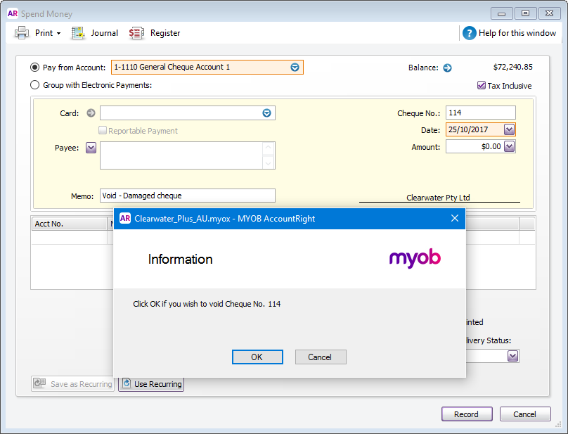 Stale, stopped, void or lost cheques - MYOB AccountRight - MYOB Help Centre