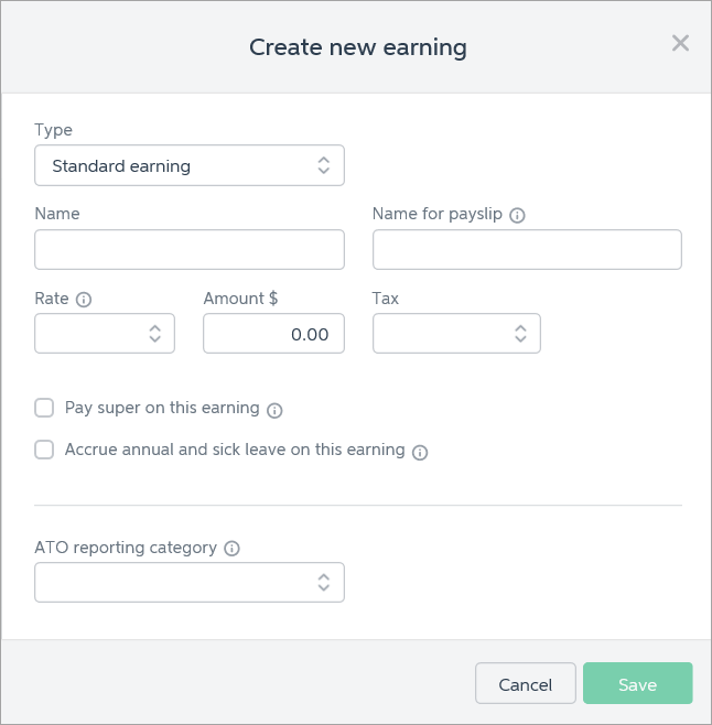 Create new earning window Create new earning window