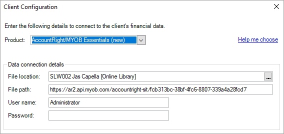 Client configuration Client configuration