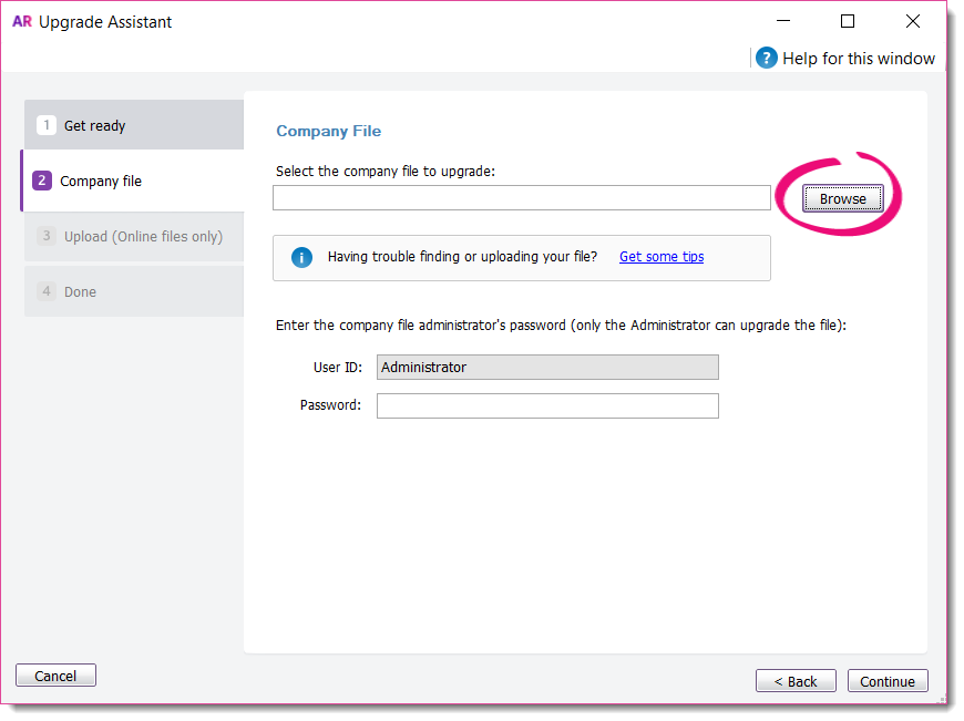 AccountRight upgrade assistant browse for company file AccountRight upgrade assistant browse for company file