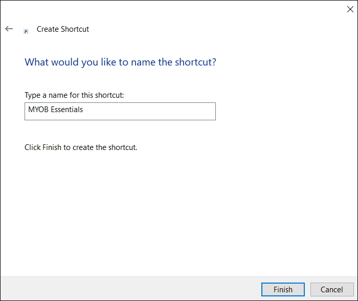 Give the shortcut a name