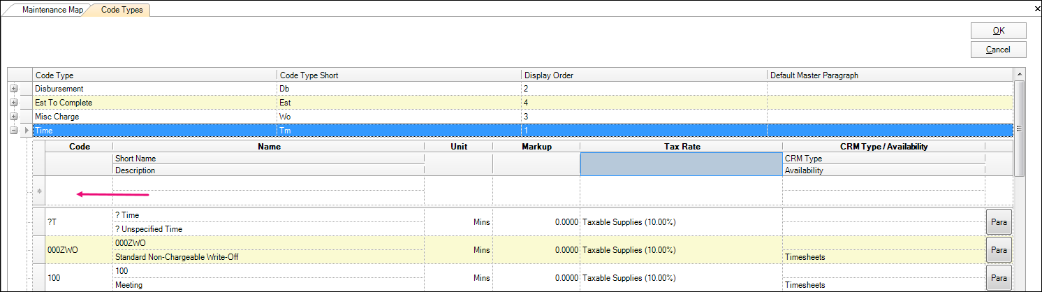 Creating A New Task Code For Timesheet Disbursement Data Entry Ps Help Practice Manager Myob Help Centre