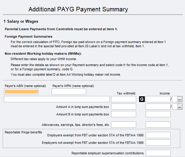 Additional Payg Payment Summary Egc Ps Help Tax Australia 2019 Myob Help Centre