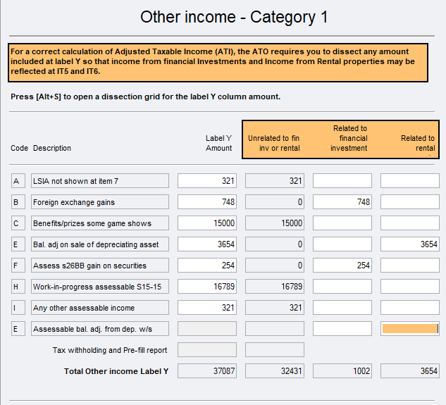 Other income - Category 1 worksheet (oiy) - PS Help: Tax ...