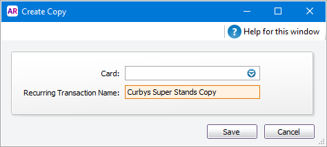 Recurring Transactions - Create Copy Recurring Transactions - Create Copy
