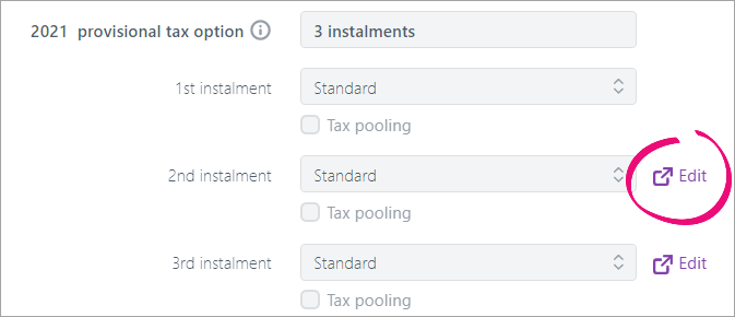 Edit provision tax option