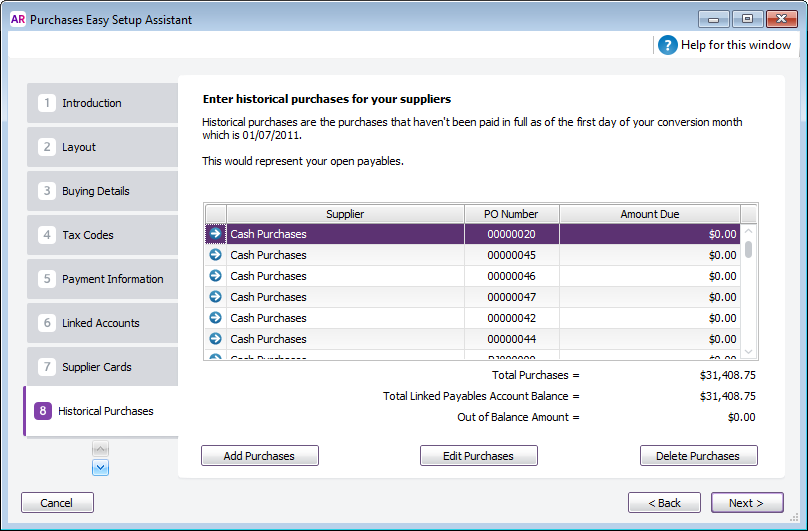 Set up purchases MYOB AccountRight MYOB Help Centre