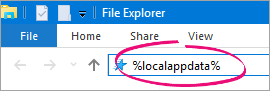 File explorer address bar