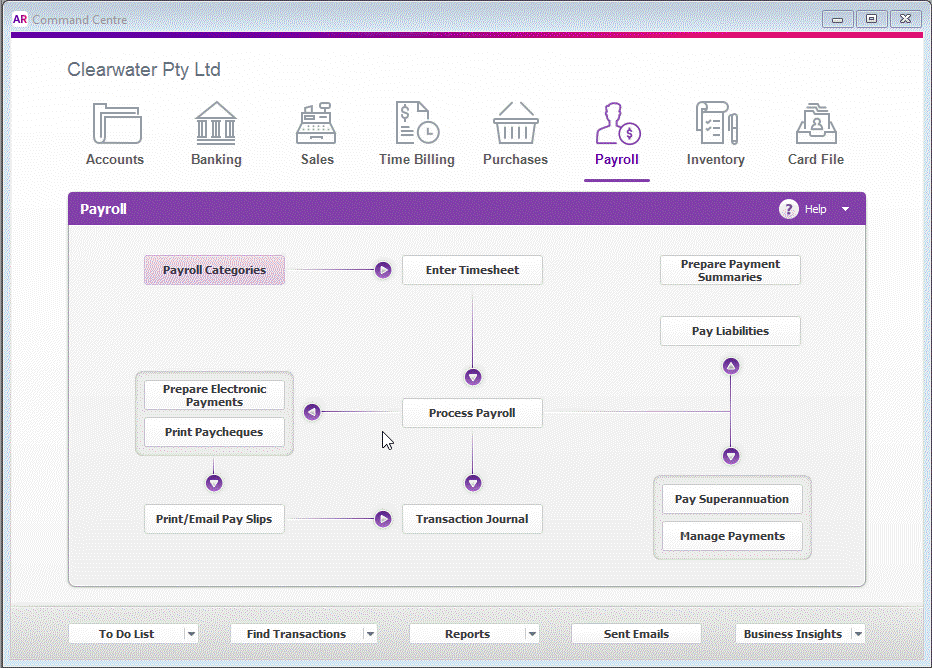 animation showing a payroll category being assigned to an employee