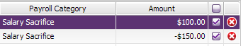 Red X error shown next to selected super payments Red X error shown next to selected super payments