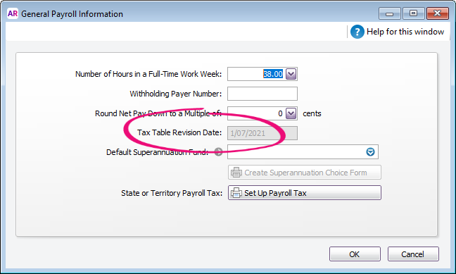 Payg Tax Tables Myob Accountright Myob Help Centre