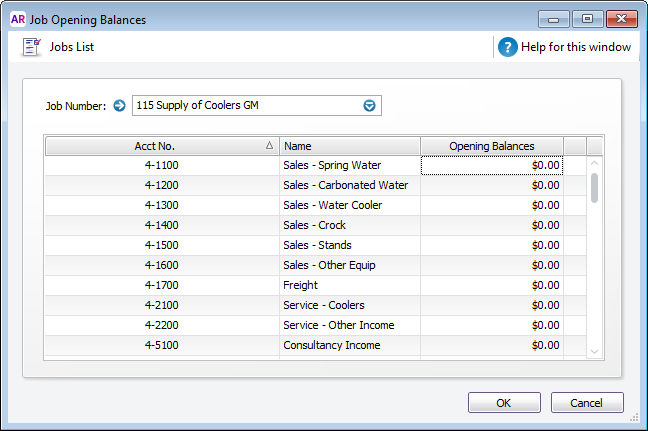 Job Opening Balances Job Opening Balances