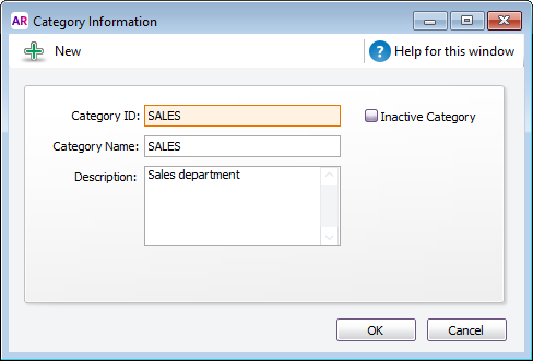 example category field in a transaction