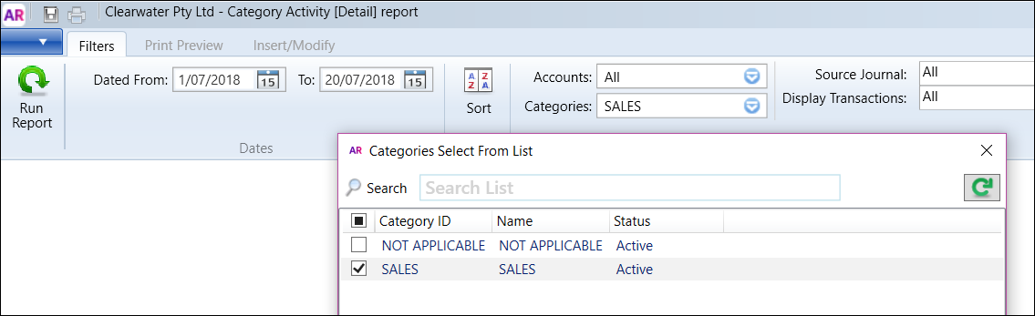 Filter dummy category from reporting Filter dummy category from reporting
