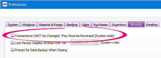 Preferences window with option deselected Preferences window with option deselected