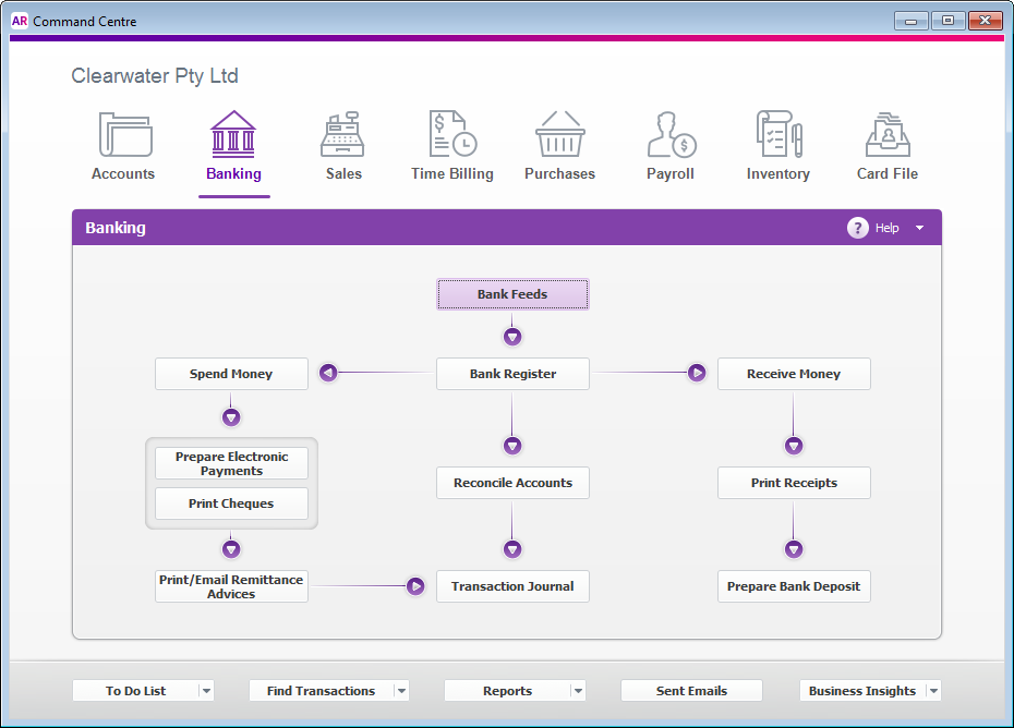 New accountright command centre