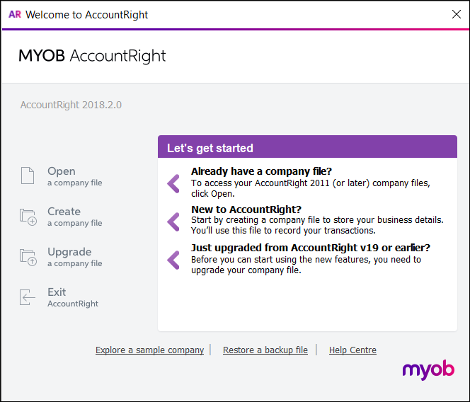 Upgrade Without Putting Your Company File Online Myob Accountright Myob Help Centre