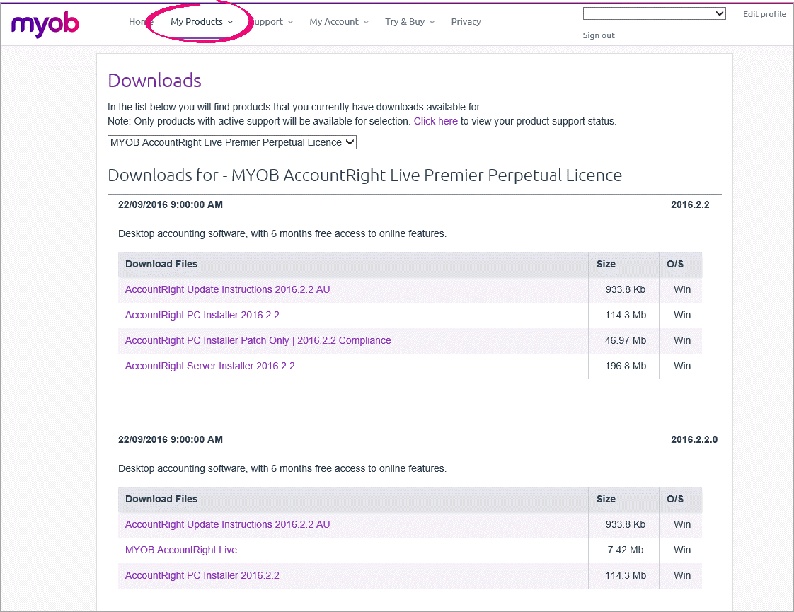 Downloads page Downloads page