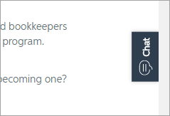 Chat button along the right edge of the page