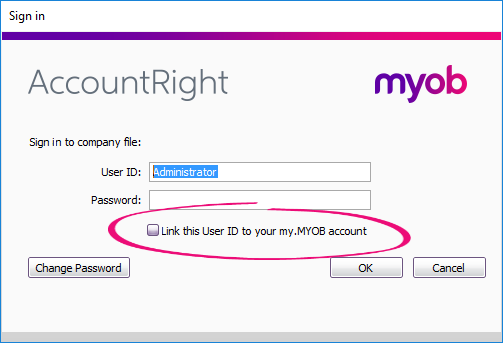 Sign in to AccountRight