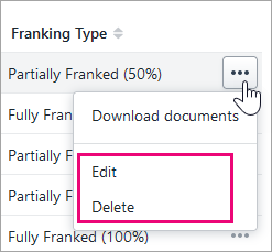 Screenshot of edit or delete dropdown menu
