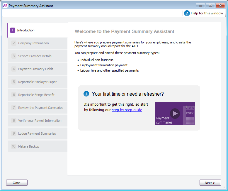 Payment Summary Assistant Payment Summary Assistant