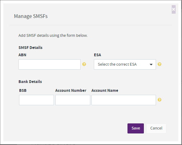 Manage SMSF details