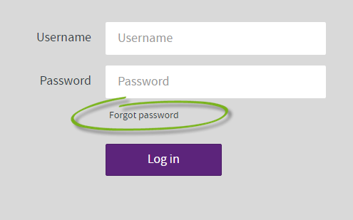 login screen with forgot password link highlighted