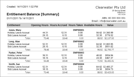 Tracking Leave Accruals As Liabilities Myob Accountright Myob Help Centre