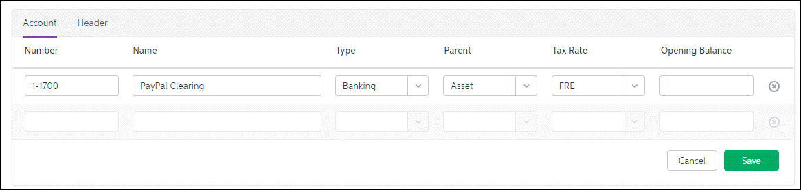 Add PayPal Clearing Account Add PayPal Clearing Account