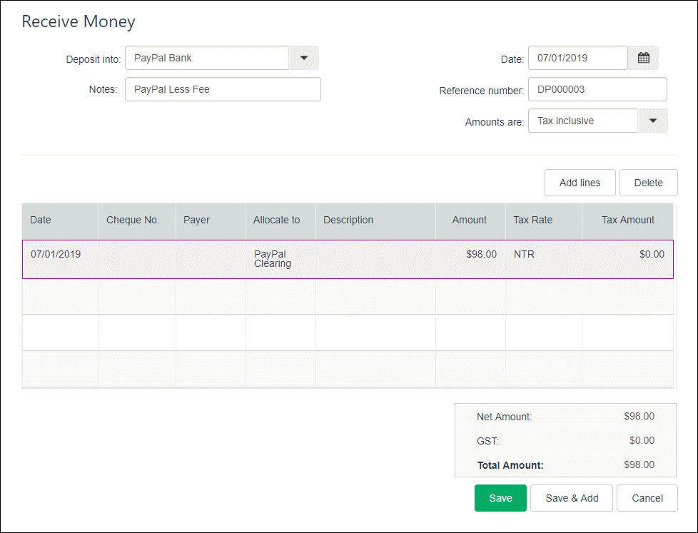 Receive Money PayPal transaction Receive Money PayPal transaction