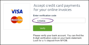 Example 6-digit code entered into PayDirect Online portal