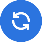 Blue sync status icon