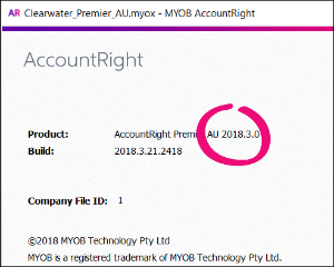 Help about AccountRight 2018.3
